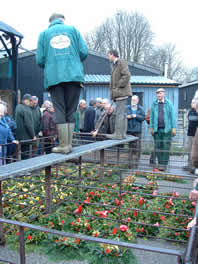 The wreath auction taking place