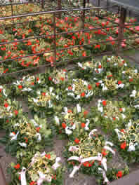 The wreaths on show